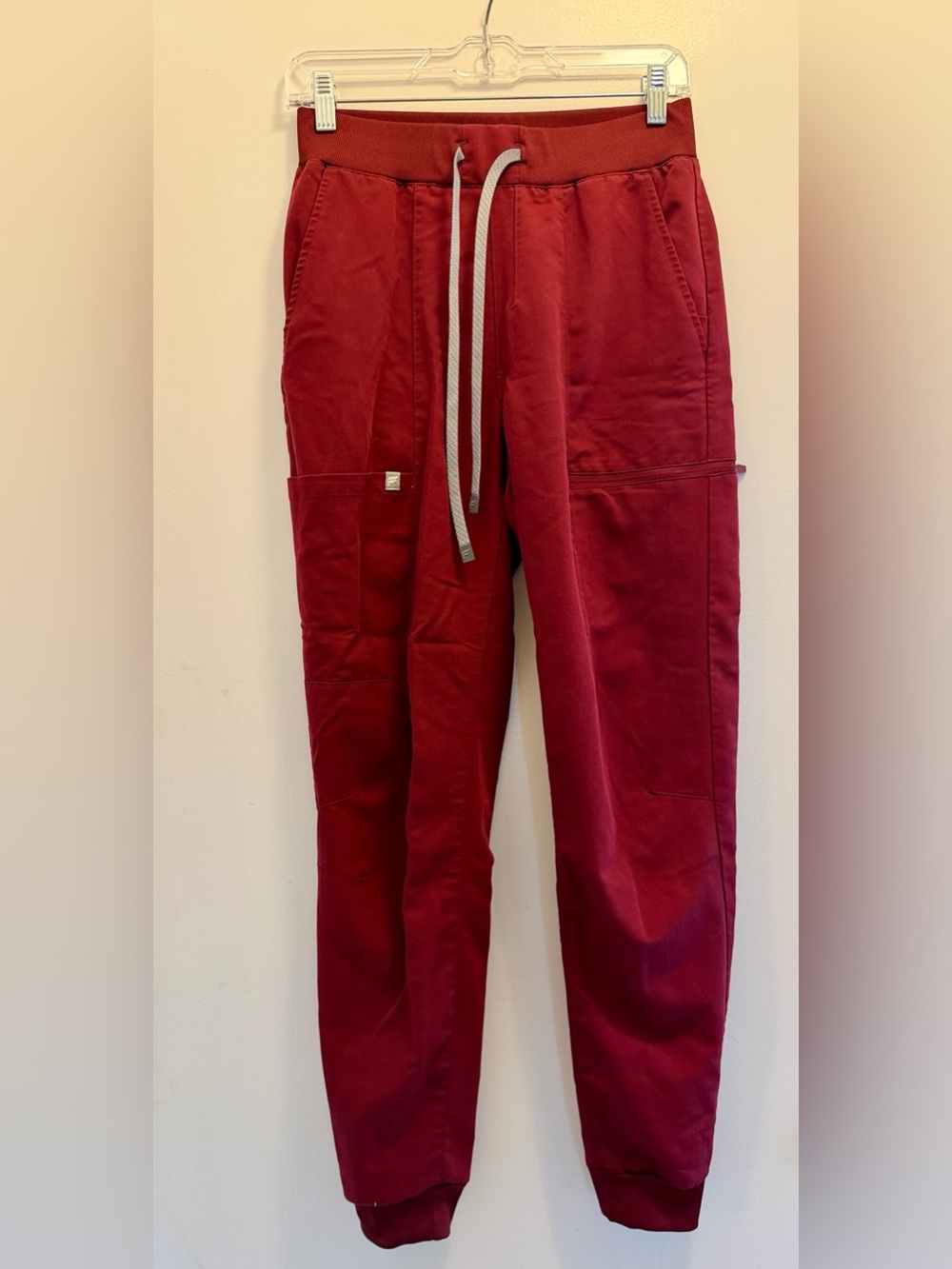Fabletics Women's Maroon High-Rise On-Call Jogger Scrub Pant